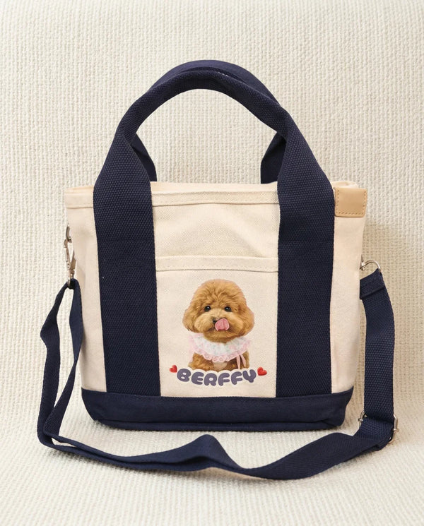 Pet Portrait Canvas Tote Bag