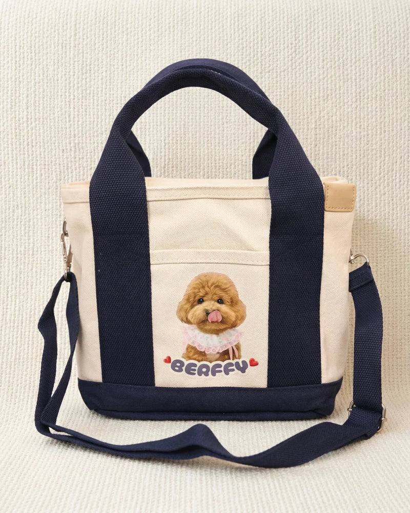 Pet Portrait Canvas Tote Bag