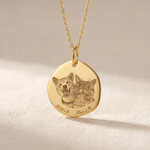 Pet Portrait Gold Necklace